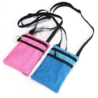 Tas Selempang Dada Beckon Custom Polyester dengan Logo, Dompet, Penutup Paspor RFID, Tempat Ponsel, Tas Leher untuk Perjalanan