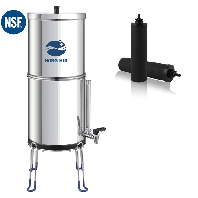 HONG HUI LT-2.25B NSF Certificate Water Filter System Gravity Fed Water Filtration System Remove Fluoride, Chlorine, Bacteria