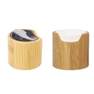 20/410 24/410 Size Custom Logo Accept Bamboo <b>Disc</b> Caps Non-Spill White/Black Screw Cap for Bottles - Product Image 1