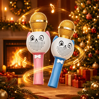 Microphone Karaoké Portable K5 Cartoon Cat pour Enfants avec Haut-Parleur et Annulation Vocale en un Clic