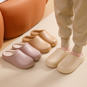 Chaussons d'intérieur unisexes en mousse EVA, design automne-hiver, bout rond, imperméables, en coton, avec logo personnalisé, chauds et doublés <span class=keywords><strong>de</strong></span> peluche, vente en gros - Product Image 3