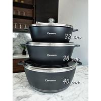 Ensemble de casseroles en aluminium granit antiadhésif de grande taille 32/36/40 cm, 6 pièces, fabriqué en Chine
