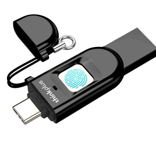 Think Plus USB3.0 Type C Flash Drive 64GB 128GB 256GB Fingerprint Encryption Anti-leakage Dual-interface for USB Stick Type C