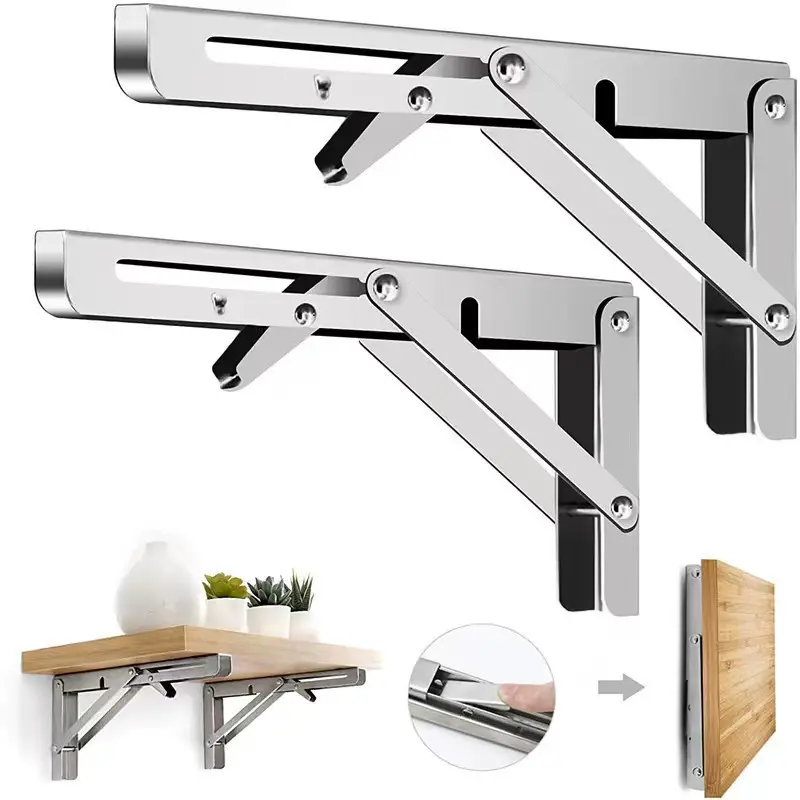 Metal Folding Table Bracket Stainless Steel Mounting Shelf Bracket Triangle Adjustable Bracket