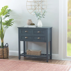 <span class=keywords><strong>Table</strong></span> <span class=keywords><strong>Console</strong></span> bleu marine personnalisée en usine, panneau perlé, <span class=keywords><strong>table</strong></span> <span class=keywords><strong>console</strong></span> à quatre tiroirs avec étagère - Product Image 4