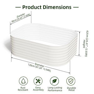 SEEYES Kit de Jardinera Elevada Modular de Metal Personalizada de 24 pulgadas de altura, 4x3 pies, OEM RoHS, para Azotea y Cultivo Vertical - Product Image 4