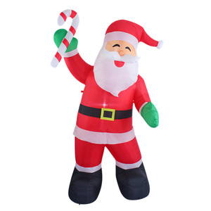 Santa Claus Inflable de 8 Pies con Bastón de Caramelo para Decoración Navideña de Jardín - Product Image 6