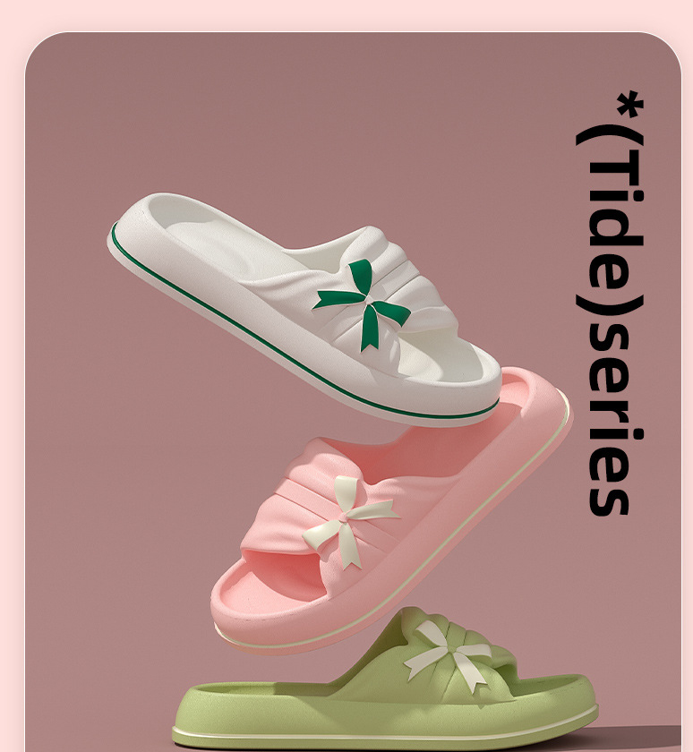 Wholesale Indoor Outdoor EVA Shoes Bowknot Women Platform Slippers Footwear