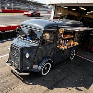 Camionnette alimentaire électrique rétro personnalisée Citroën avec gril à hot-dogs électrique commercial pour stand de course automobile - Product Image 1