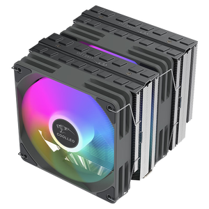 COOLLEO B60T Dual <b>Fan</b> CPU Cooling Pure BKWH RGB Aluminum Heatsink Double Tower Radiator for COOLLEOB60T - Product Image 1