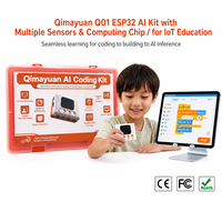 Kit de capteurs STEM Qimayuan ESP32 Modèle P2 avec modules anti-inversion, programmation graphique par blocs, jouet robotique compatible briques, pour l'école