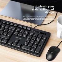 Ensemble clavier et souris filaire étanche 104 touches USB Plug and Play pour ordinateur de bureau professionnel – Vente en gros