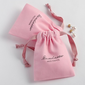 Bolsa de Embalaje de Joyería de Algodón Twill Rosa de Lujo con Logotipo Personalizado PandaSew para Collar, Anillo, Pendientes, Mini Bolsa de Regalo para Joyería - Product Image 6