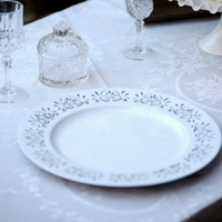 Assiettes de charge en plastique blanc écologique XiangJin 33cm plats ronds pour les décorations de fête et de mariage