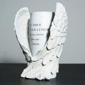 Vaso per Fiori in Resina a Forma di Ali d'Angelo per Cimitero <span class=keywords><strong>con</strong></span> Foro di Drenaggio e Supporto - Regalo Commemorativo per i Propri Cari Perduti - Product Image 4