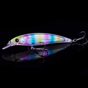 SKM Wholesale, appâts lumineux Minnow en ABS, 12 couleurs, pour brochet, perche, carpe, truite, yeux holographiques 3D, lac, rivière, océan, bateau - Product Image 3