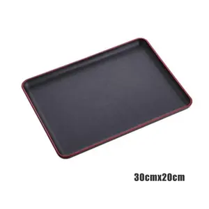 Bandeja Rectangular de plástico para servir comida, accesorio antideslizante resistente a los arañazos para el hogar, 10 unidades