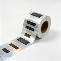 Étiquettes holographiques personnalisées en rouleau, autocollants en vinyle imperméables pour bouteilles de gel douche, shampooing, emballages cosmétiques