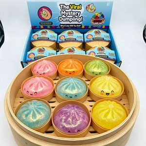 Juguete viral de misterio con textura de dumpling <span class=keywords><strong>y</strong></span> maltosa, juguete blandito con purpurina, juguete pegajoso de flujo lento, juguete antiestrés de bollo vaporizado <span class=keywords><strong>para</strong></span> apretar, juguete fidget antiansiedad - Product Image 2