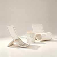 Ensemble de chaises longues d'extérieur résistantes aux intempéries, structure en aluminium, meubles en corde tressée à la main pour villa, maison d'hôtes, hôtel, jardin, balcon