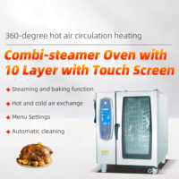 Four à convection électrique 10 plateaux avec fonction vapeur, commande tactile et porte coulissante 380V pour restaurants et hôtels