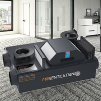 Unité de ventilation à échangeur de chaleur à moteur haute pression AC HRV ERV HVAC G4 150CMH avec filtre HEPA 13, industrielle, flexible, pour hôtel