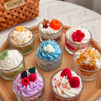 Bougies parfumées artisanales en verre, tendance, assortiment de fruits et crèmes, bougies d'aromathérapie au soja, garnitures personnalisées, vente en gros