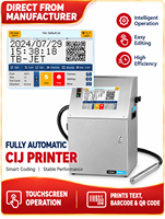 CIJ-printer, online continue inkjet codeermachine voor het printen van datum, batchnummer, QR-code en logo's op flessen, plastic en metalen verpakkingen