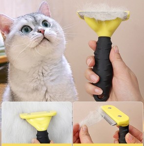 Peine Deslanador de Plástico Amarillo Portátil de Primera Calidad, Herramienta Profesional de Aseo para Perros y Gatos - Product Image 2