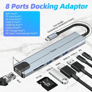 Adaptador USB C 8 en 1 a HDMI, USB Tipo C a RJ45, Lector <span class=keywords><strong>de</strong></span> Tarjetas SD/TF, PD87W 4K para <span class=keywords><strong>Cable</strong></span> HDMI, Hub Tipo C - Product Image 5