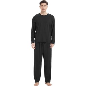 Pyjamas en Tencel pour hommes, pyjamas d'hiver pour hommes, vêtements de nuit pour hommes, ensembles de vêtements de détente pour hommes, pyjamas en coton et élasthanne tricotés avec logo personnalisé pour hommes - Product Image 4