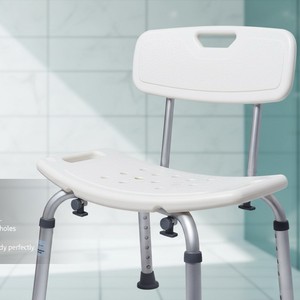 Hengheyue Shower <b>Bench</b> Adjustable Height Aluminum Alloy With Backrest Non Slip Bathroom Safety Equipment - Product Image 1