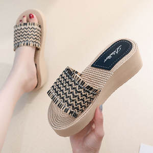 Mode printemps et été femmes pantoufles fond épais talon compensé ballerine pantoufles pour femmes antidérapant bas tongs chaussures - Product Image 3