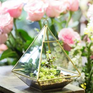 Luft pflanze Glas halter Vase Unregelmäßiges Gold Schwarz Kupfer Glas Geometrisches <span class=keywords><strong>Terrarium</strong></span> für Sukkulenten - Product Image 5