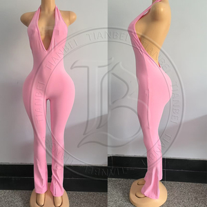 Completi Capri Personalizzabili con Logo per Donne, Top Halter Due Pezzi a <span class=keywords><strong>Pois</strong></span>, <span class=keywords><strong>Abbigliamento</strong></span> Estivo - Product Image 5