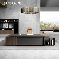 Moderne en bois de luxe moderne PDG patron directeur en forme de L exécutif bureau table de bureau conseil mobilier de bureau