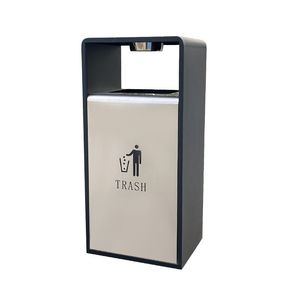 Stainless steel trash cans, outdoor commercial ashtrays, outdoor <b>large</b>-capacity trash <b>bins</b>, sorting and sanitation metal fruit - Product Image 1