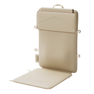 Colchón de Masaje K5 Beige de Cuero PU, Masajeador Plegable para Cuello, Espalda, Cintura y Piernas, Enchufable 110V, Impermeable - Product Image 1