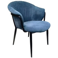 Fauteuil de salon moderne en tissu bleu, coussin en éponge douce, pieds en métal, empilable, ergonomique, fauteuil de détente