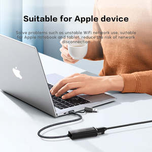 Adaptador USB a Ethernet 2 en 1 UGREEN, Adaptador <span class=keywords><strong>de</strong></span> Red <span class=keywords><strong>de</strong></span> <span class=keywords><strong>1000</strong></span> <span class=keywords><strong>Mbps</strong></span>, Adaptador <span class=keywords><strong>de</strong></span> <span class=keywords><strong>Internet</strong></span> LAN con Cable RJ45 para Computadora Portátil - Product Image 4