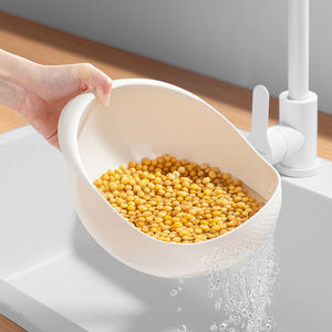 Ustensile de nettoyage de riz de <span class=keywords><strong>bassin</strong></span> de lavage de fruits et légumes de ménage de cuisine simple avec les pores fins ne fuient pas la passoire et la passoire - Product Image 6