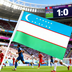 Banderas de Mano de Uzbekistán al por Mayor 2026, Bandera de Mano de Ocho Países de <span class=keywords><strong>Asia</strong></span>, Decoración para el Día Nacional, Poliéster - Product Image 5