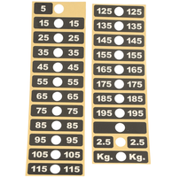 Vente en gros d'autocollants de pile de poids de couleur autocollant d'équipement de gymnastique autocollant d'équipement de fitness autocollants d'accessoires de gymnastique