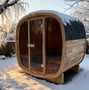 Sauna extérieur traditionnel en cèdre rouge HELIUS, prix de gros, pour 4 personnes, avec fonction vapeur sèche - Product Image 2