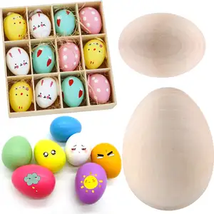 Ovos de madeira páscoa diy ovo adereço doodle crianças mão desenhados adereços brinquedos decorativos