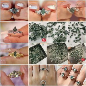 En çok satan ürünler 2025 14K 18K katı altın Moss akik yüzük Lab elmas söz yüzüğü onun doğum günü için yıldönümü hediyesi - Product Image 3