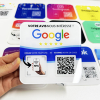 120x120mm Plaque Acrylique NFC Avis Google en Français