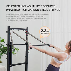 Cama de Pilates Plegable con Torre Retráctil, Estructura de Roble y Aluminio, Equipo de Yoga y Fitness para el Hogar - Product Image 2