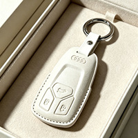Housse de clé pour Audi avec porte-clés, compatible avec Audi A3 A4 A6 A7 A8 Q7 Q8 S3 TT R8 S6 RS6 RS7, étui de protection pour clés intelligentes en cuir