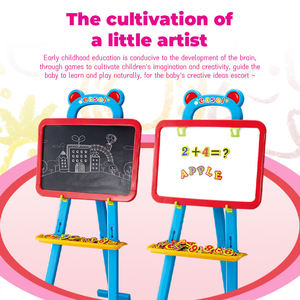 Juego de aprendizaje multifuncional con caballete de pintura y escritura, pizarra de doble cara, pizarra blanca, tablero de dibujo magnético, juguete para niños - Product Image 4